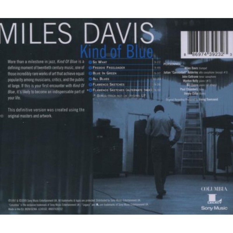 Miles Davis Kind of blue cdback