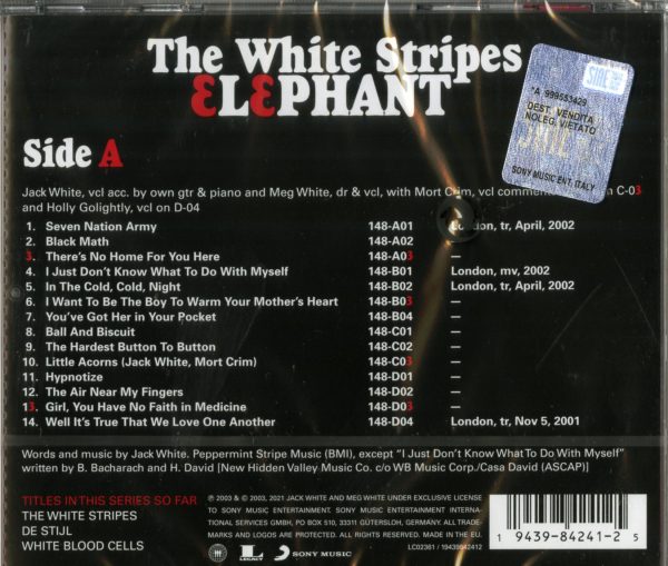 The White Stripes Elephant(cd,2003)/re 2021 Menart