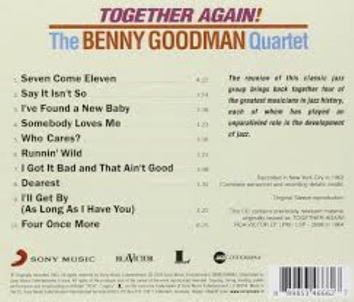 BENNY GOODMAN QUARTET - TOGETHER AGAIN reunion 1963 back