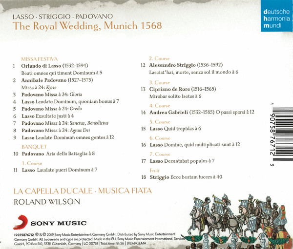 Musica Fiata, La Capella Ducale, Roland Wilson – The Royal Wedding, Munich 1568 cdback