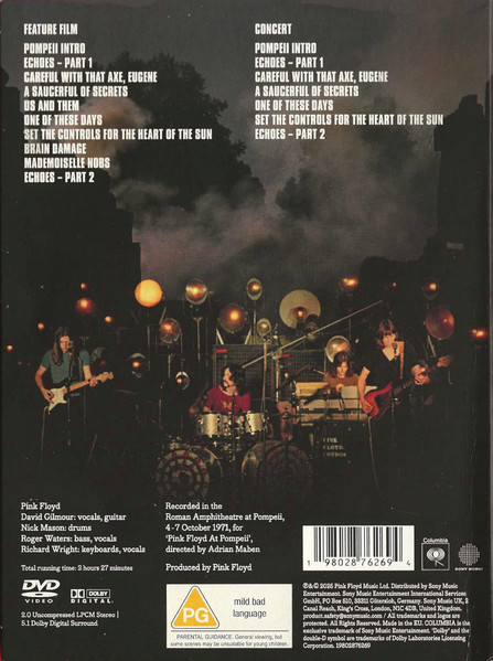 Pink Floyd – Pink Floyd At Pompeii MCMLXXII, DVDback 2025