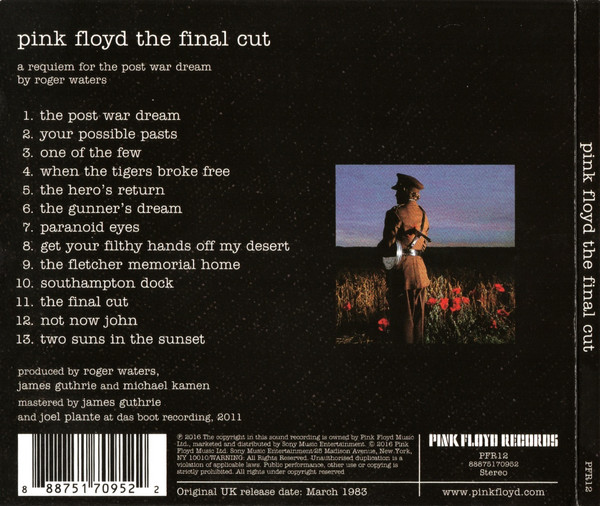 Pink Floyd – The Final Cut- cdback 2017,Sony