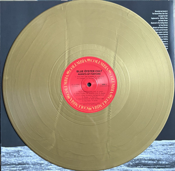 BLUE OYSTER CULT -AGENTS OF FORTUNE,50 th anniversary, gold vinyl,reissue 2026